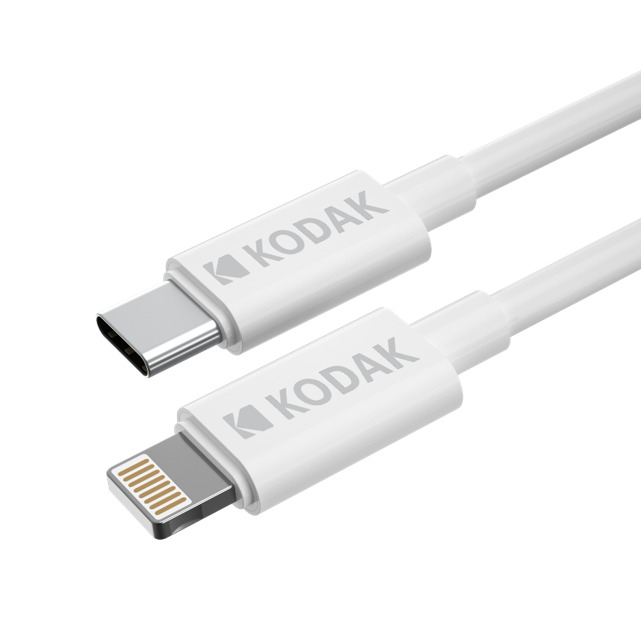 Cable Kodak LIGHTNING a USB C 1M blanco